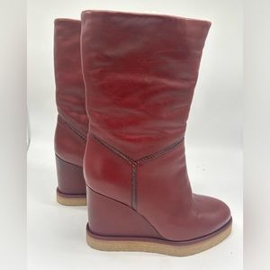 Celine red leather boots euro 36 US 5 NWOT